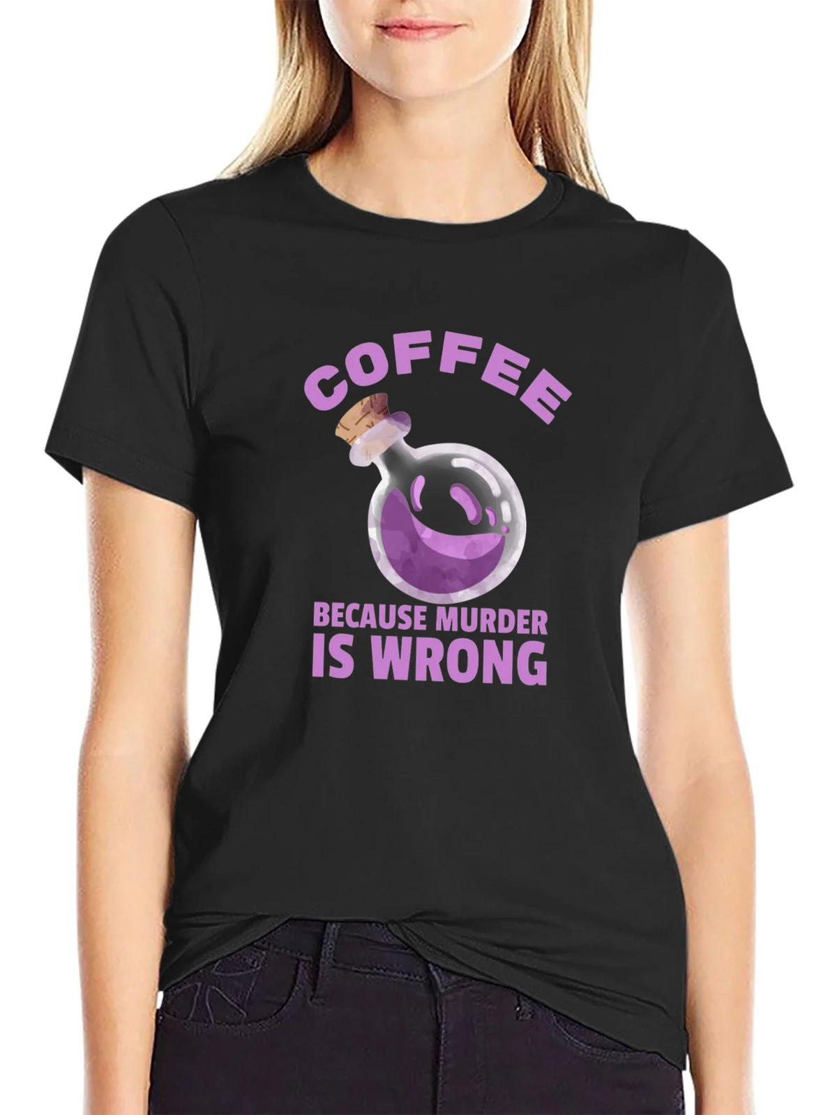 Coffee Because Murder is Wrong T-Shirt product image 2