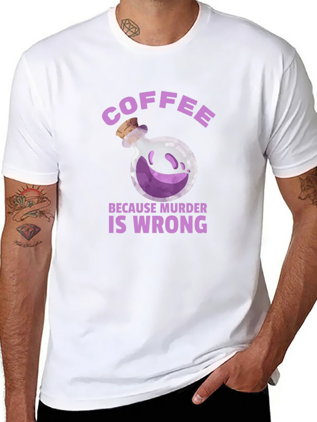 Coffee Because Murder is Wrong T-Shirt product image 7