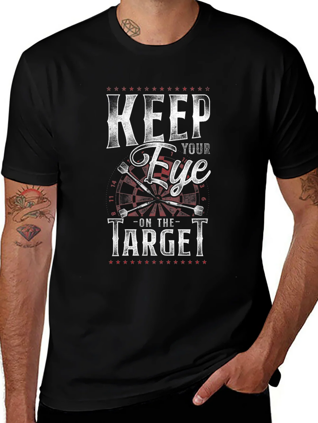 Keep Your Eye on the Target Black T-Shirt product image 1