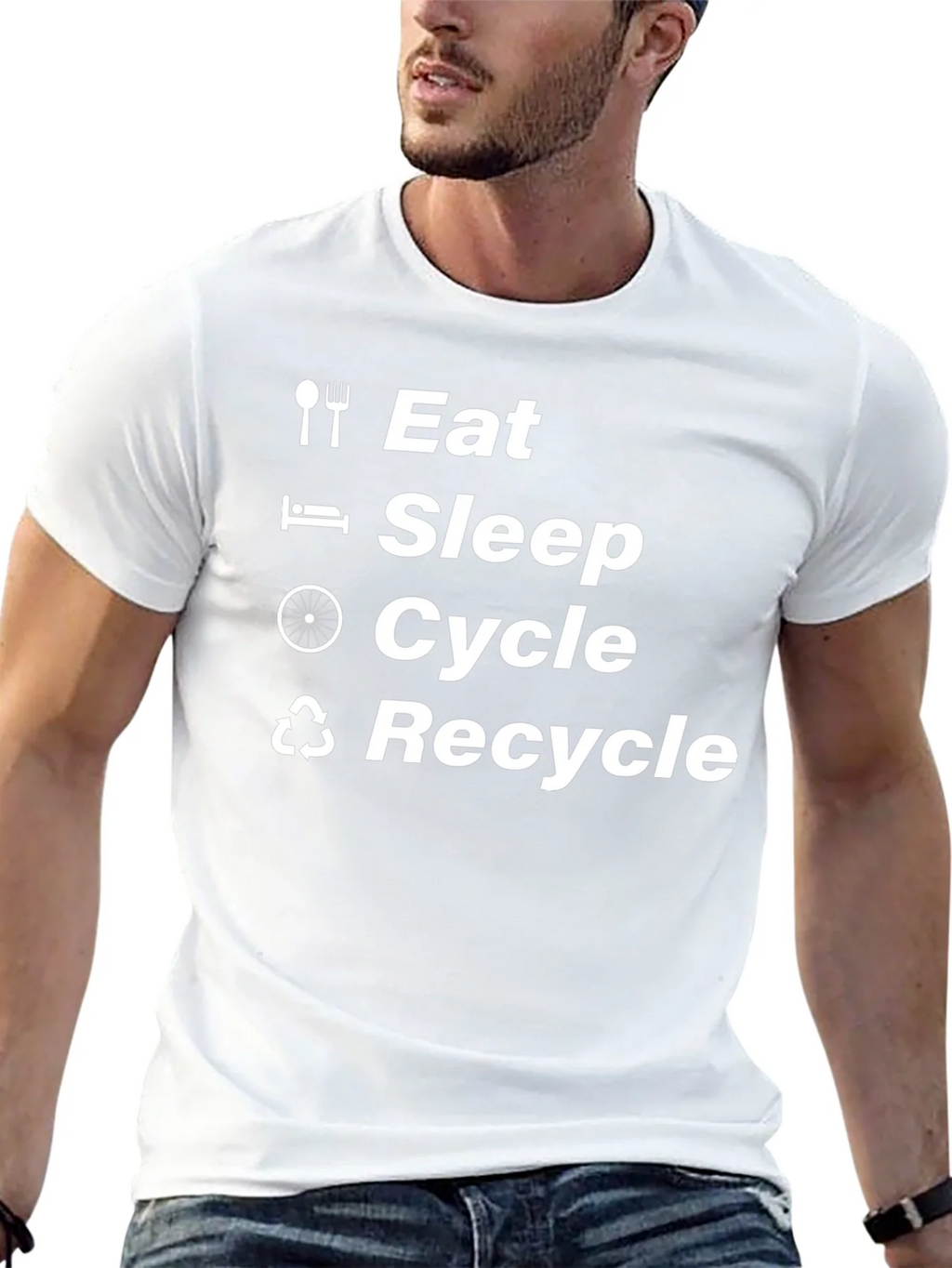 Eat Sleep Cycle Recycle T-Shirt product image 11