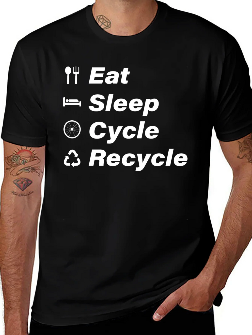 Eat Sleep Cycle Recycle T-Shirt product image 1