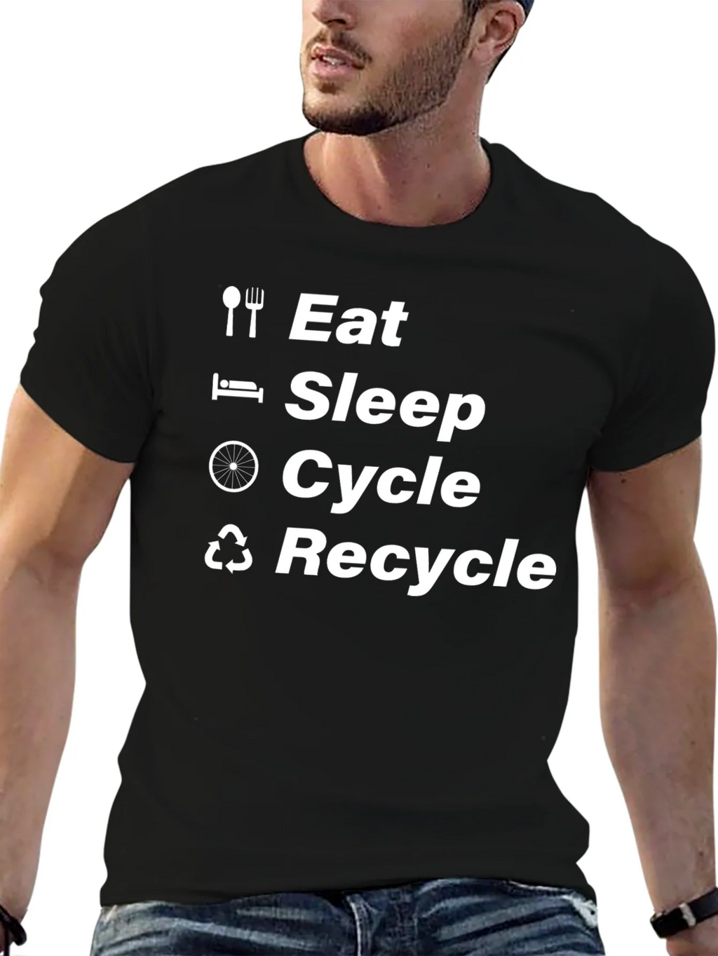 Eat Sleep Cycle Recycle T-Shirt product image 5