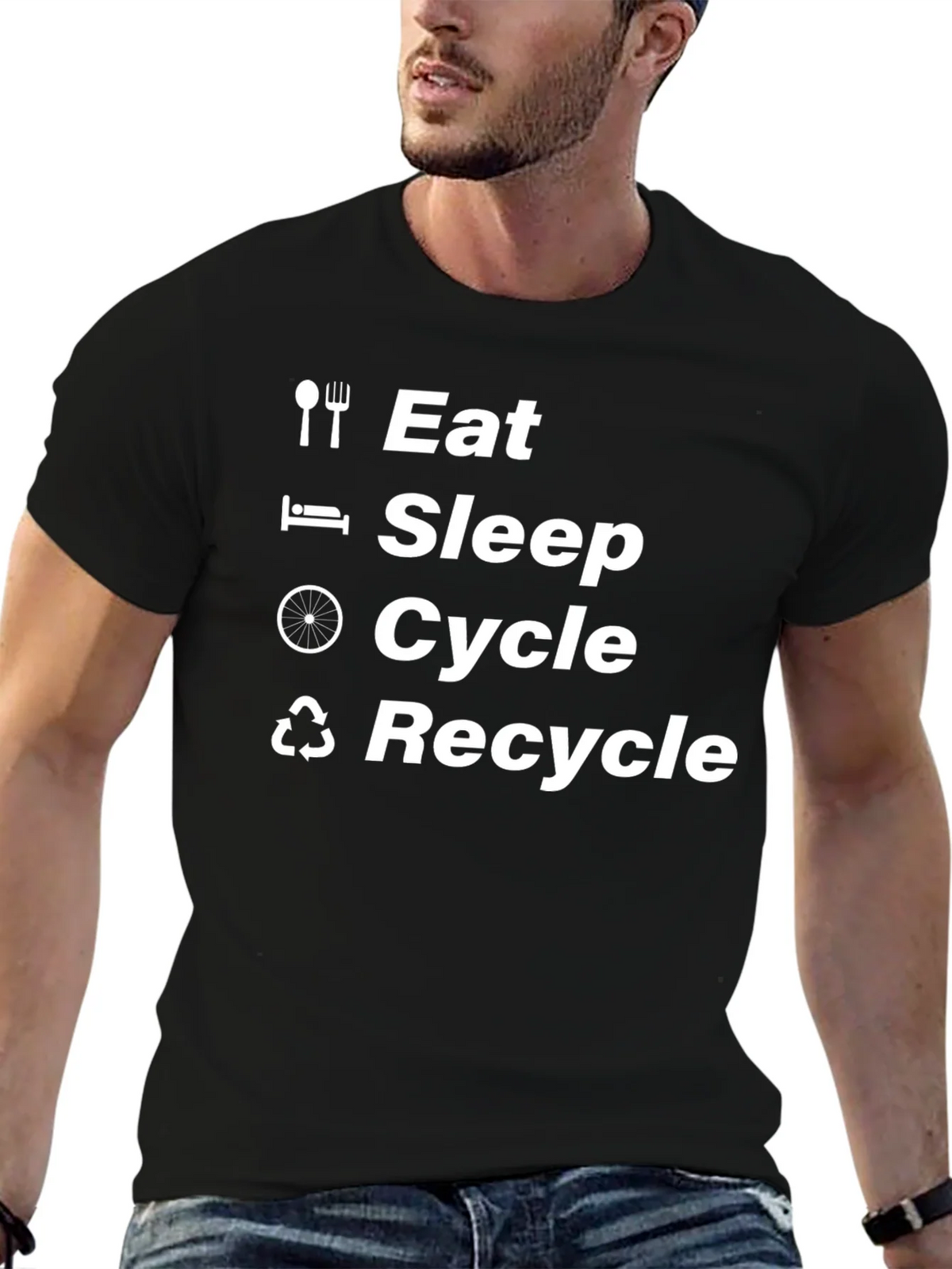 Eat Sleep Cycle Recycle T-Shirt product image 5