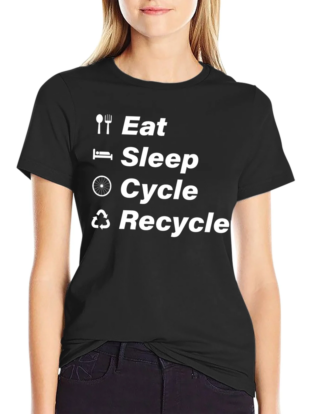 Eat Sleep Cycle Recycle T-Shirt product image 2