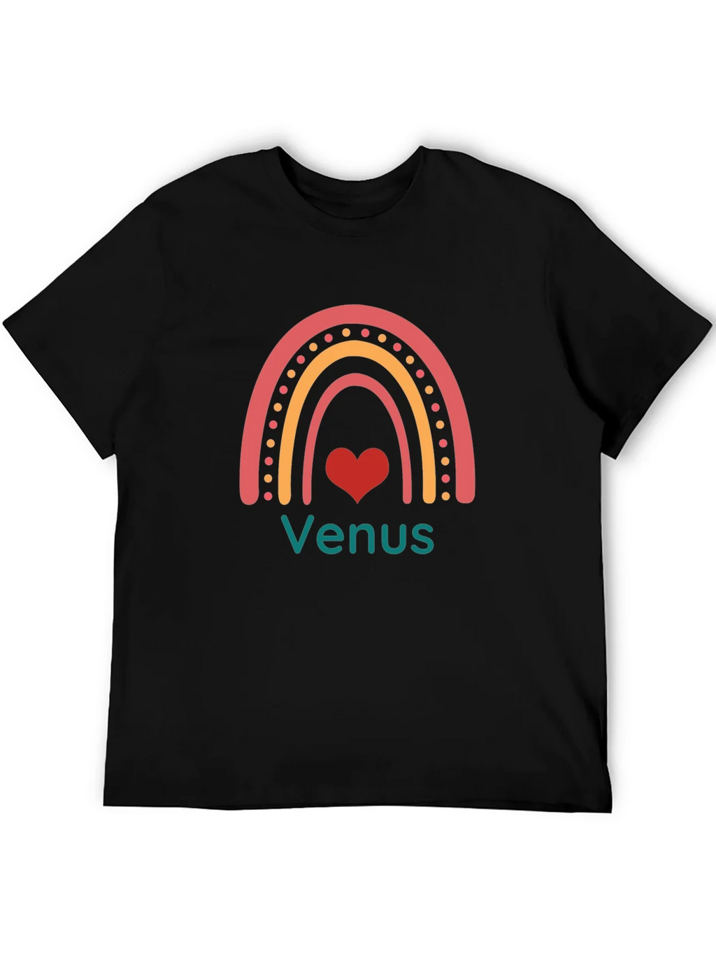 Venus Rainbow Heart Black T-Shirt product image 4