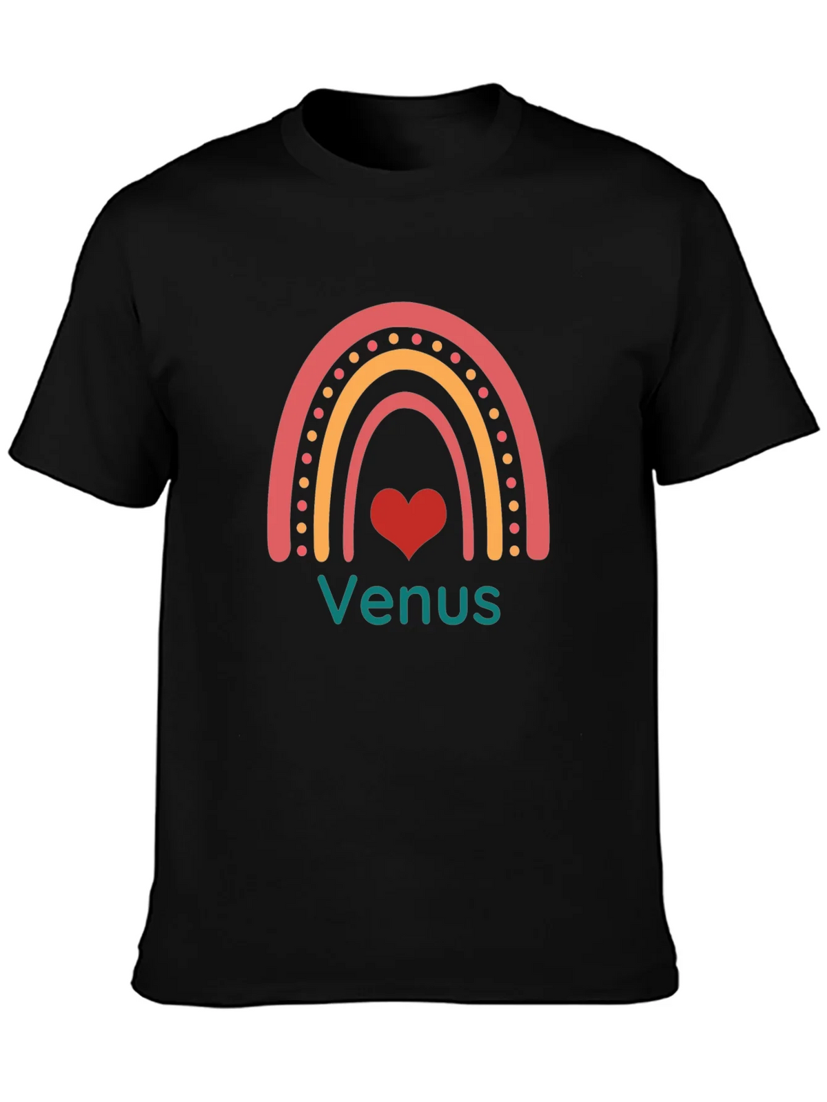 Venus Rainbow Heart Black T-Shirt product image 2