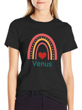 Venus Rainbow Heart Black T-Shirt product image 1