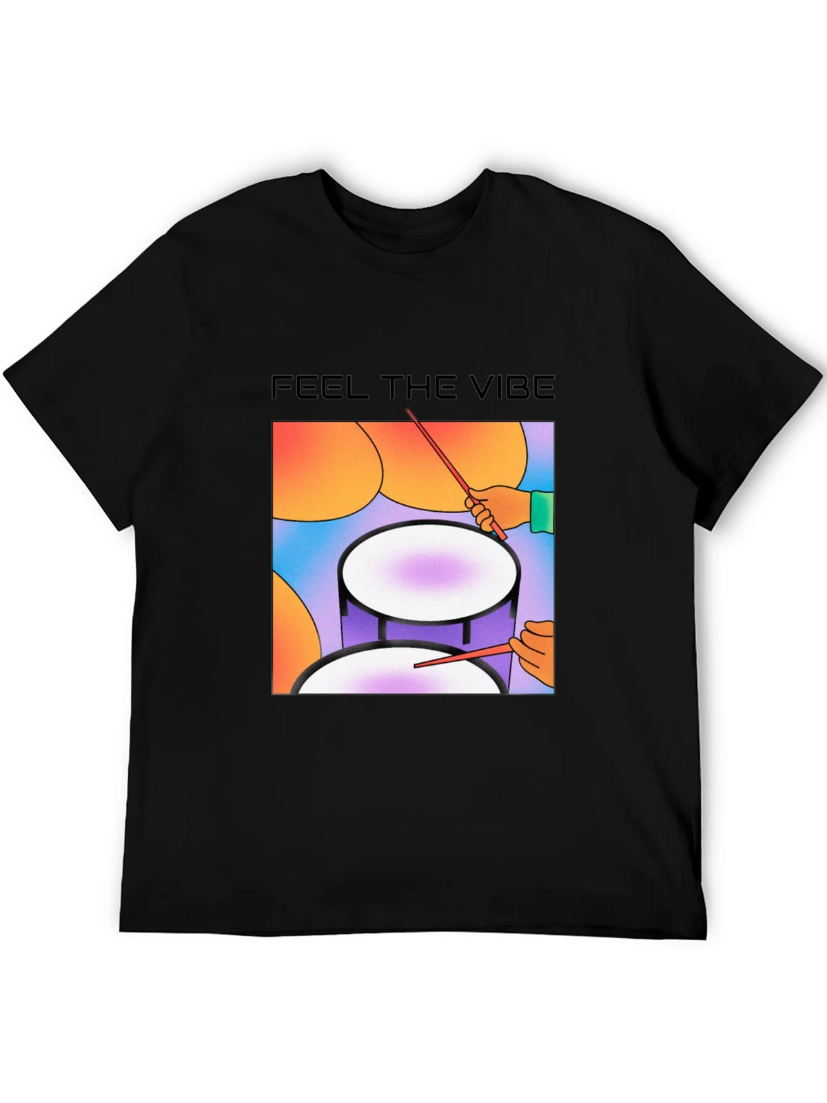 Feel The Vibe Graphic Tee - Drum Design product image 5
