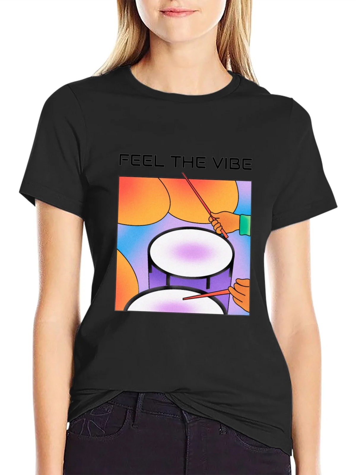 Feel The Vibe Graphic Tee - Drum Design product image 2