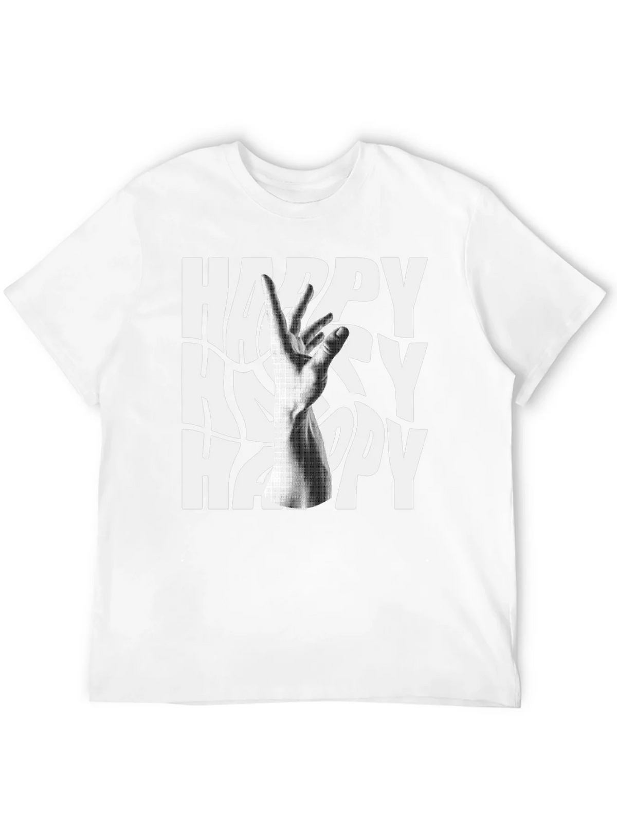 Happy Graphic Tee - Black Cotton Blend T-Shirt product image 11