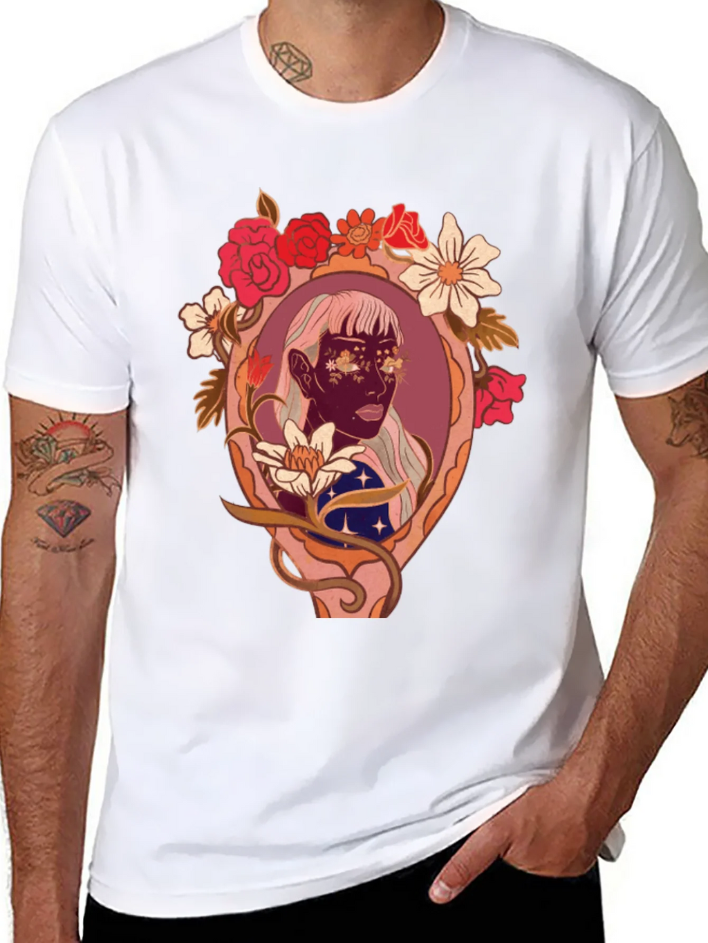 Floral Framed Face Graphic Tee product image 7