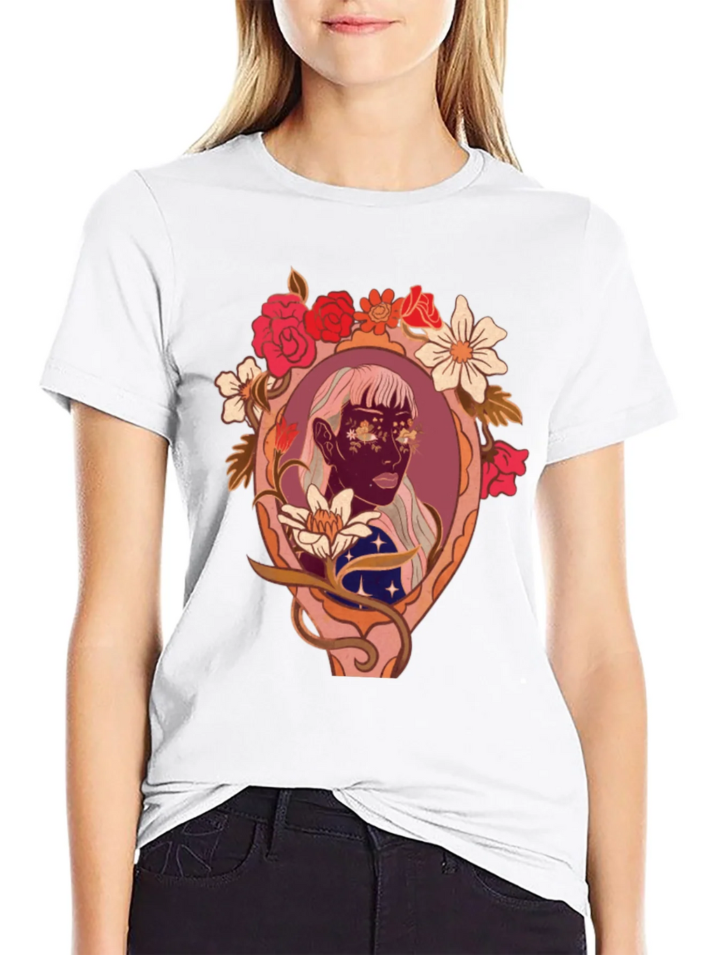 Floral Framed Face Graphic Tee product image 8