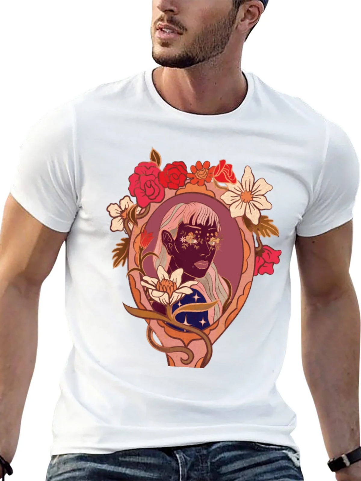 Floral Framed Face Graphic Tee product image 12
