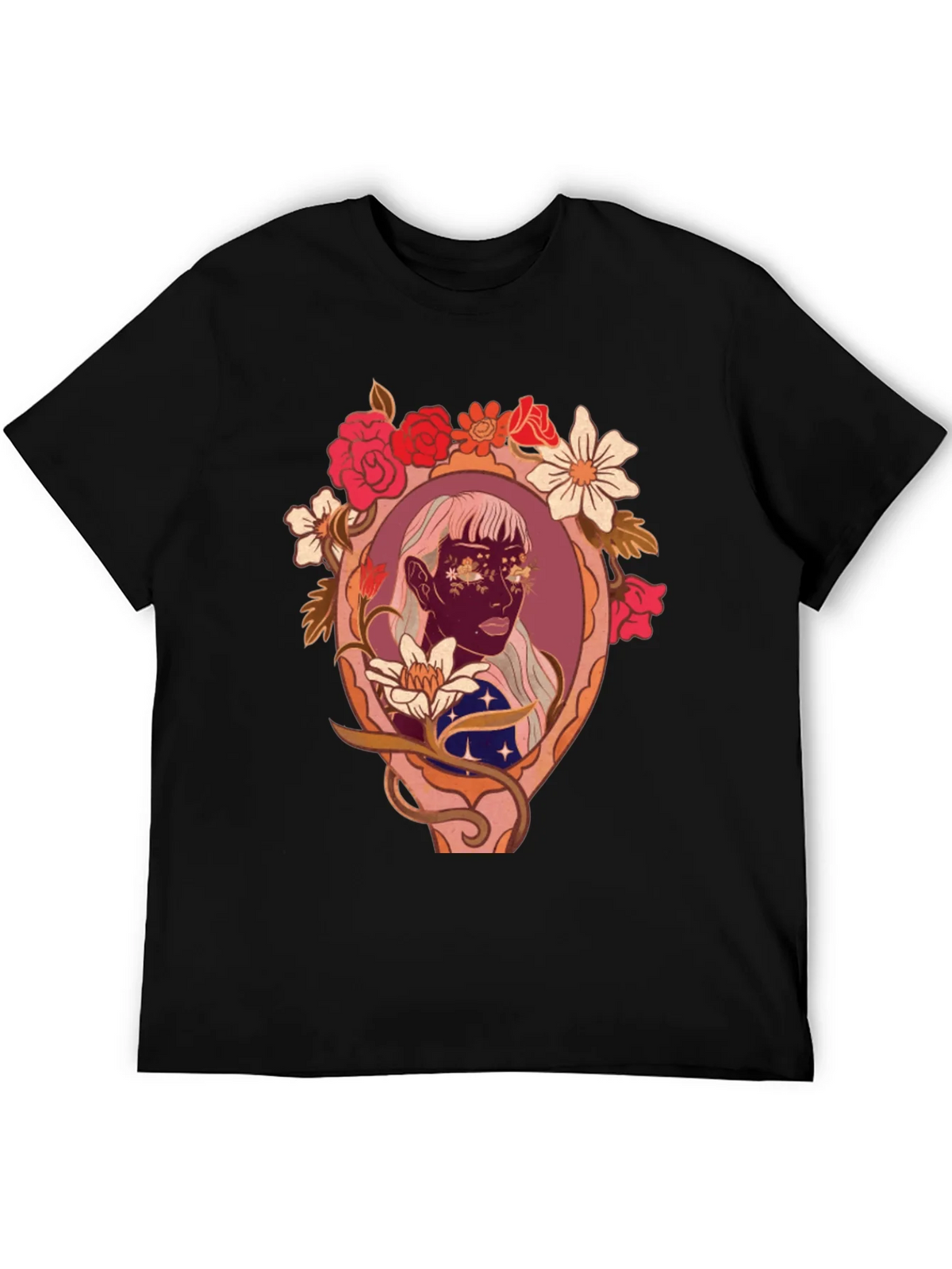 Floral Framed Face Graphic Tee product image 5
