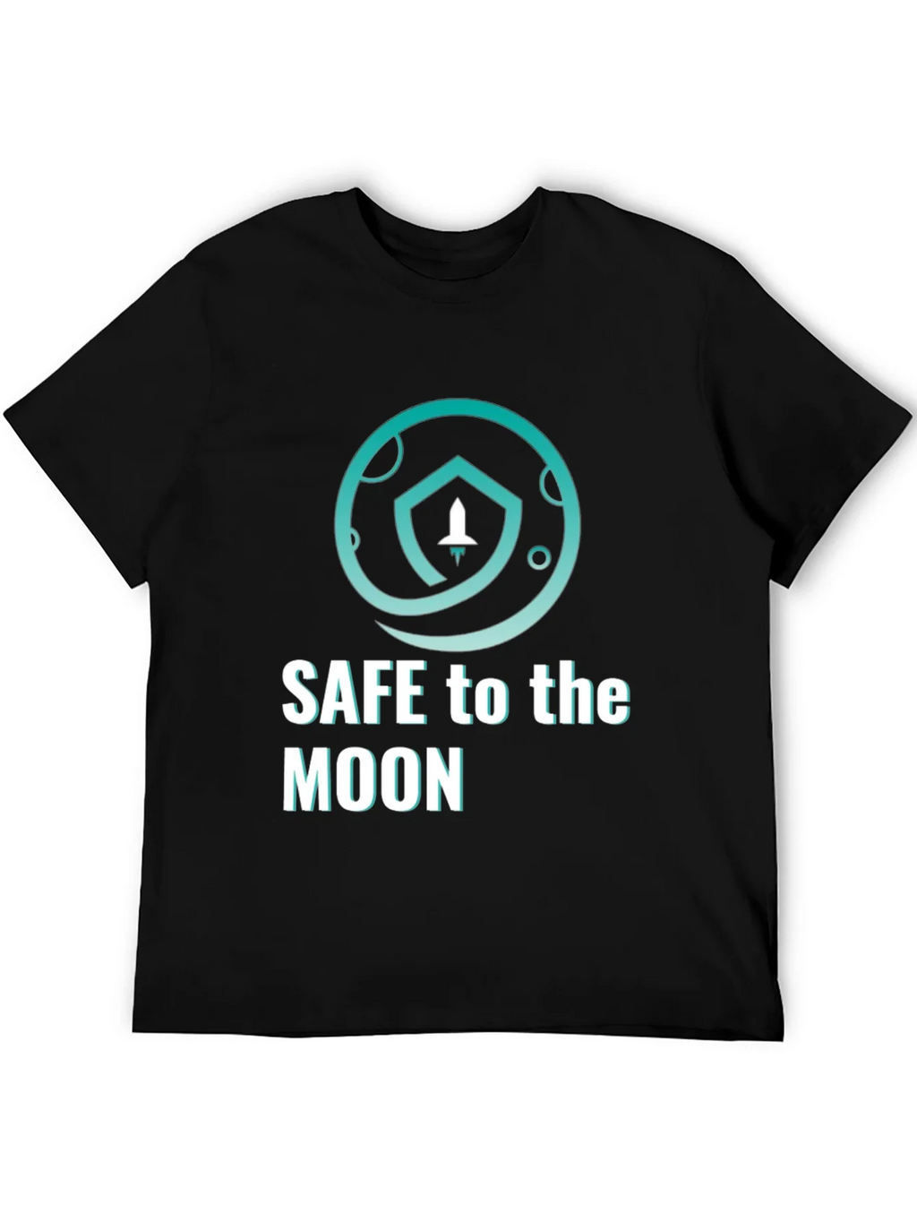 Safe To The Moon T-Shirt Black Cryptocurrency Graphic Tee product image 5