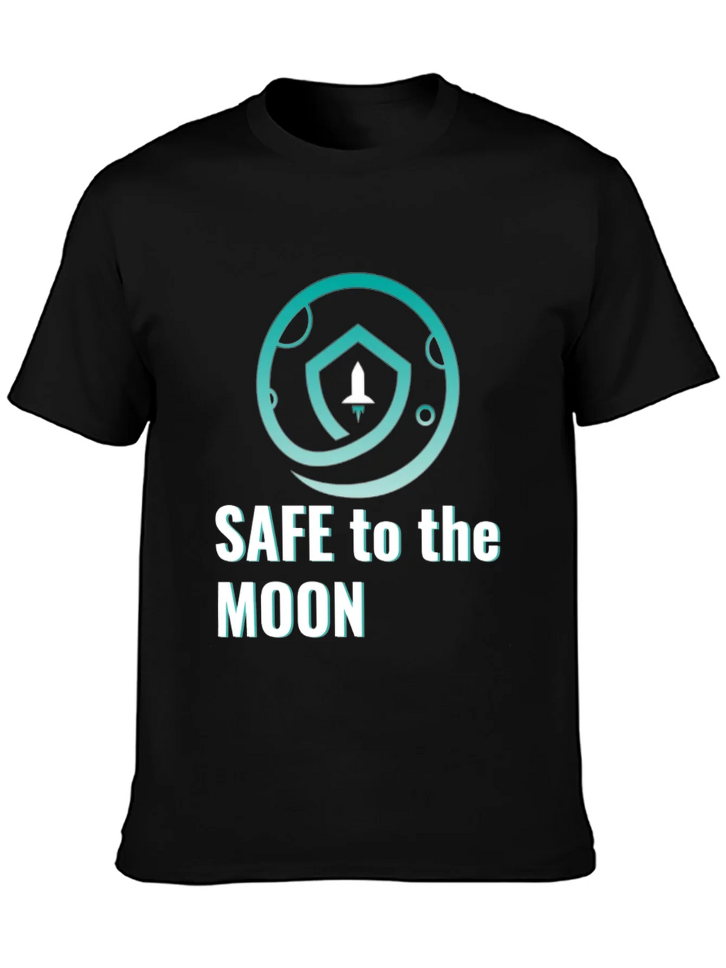 Safe To The Moon T-Shirt Black Cryptocurrency Graphic Tee product image 3
