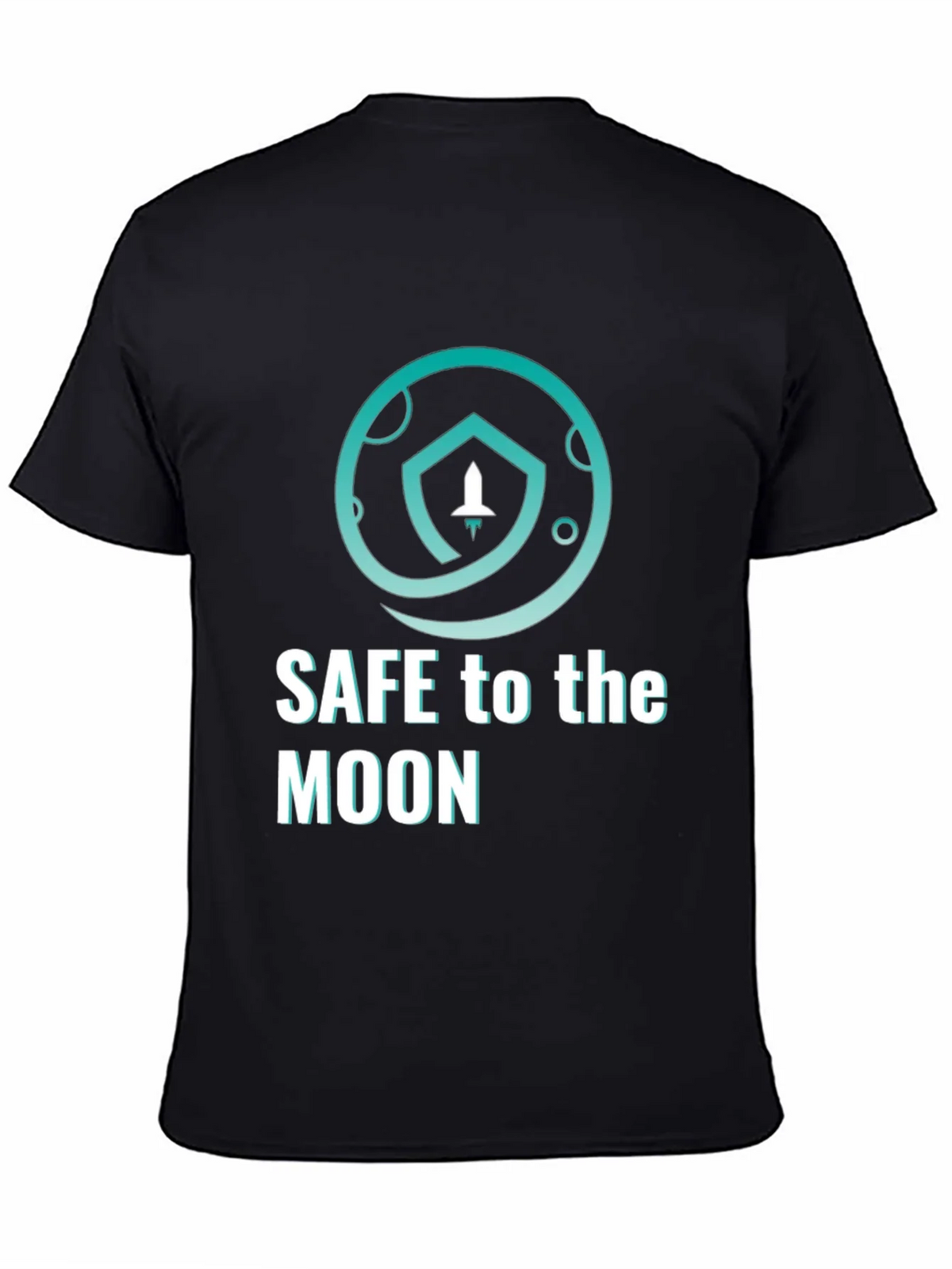 Safe To The Moon T-Shirt Black Cryptocurrency Graphic Tee product image 4