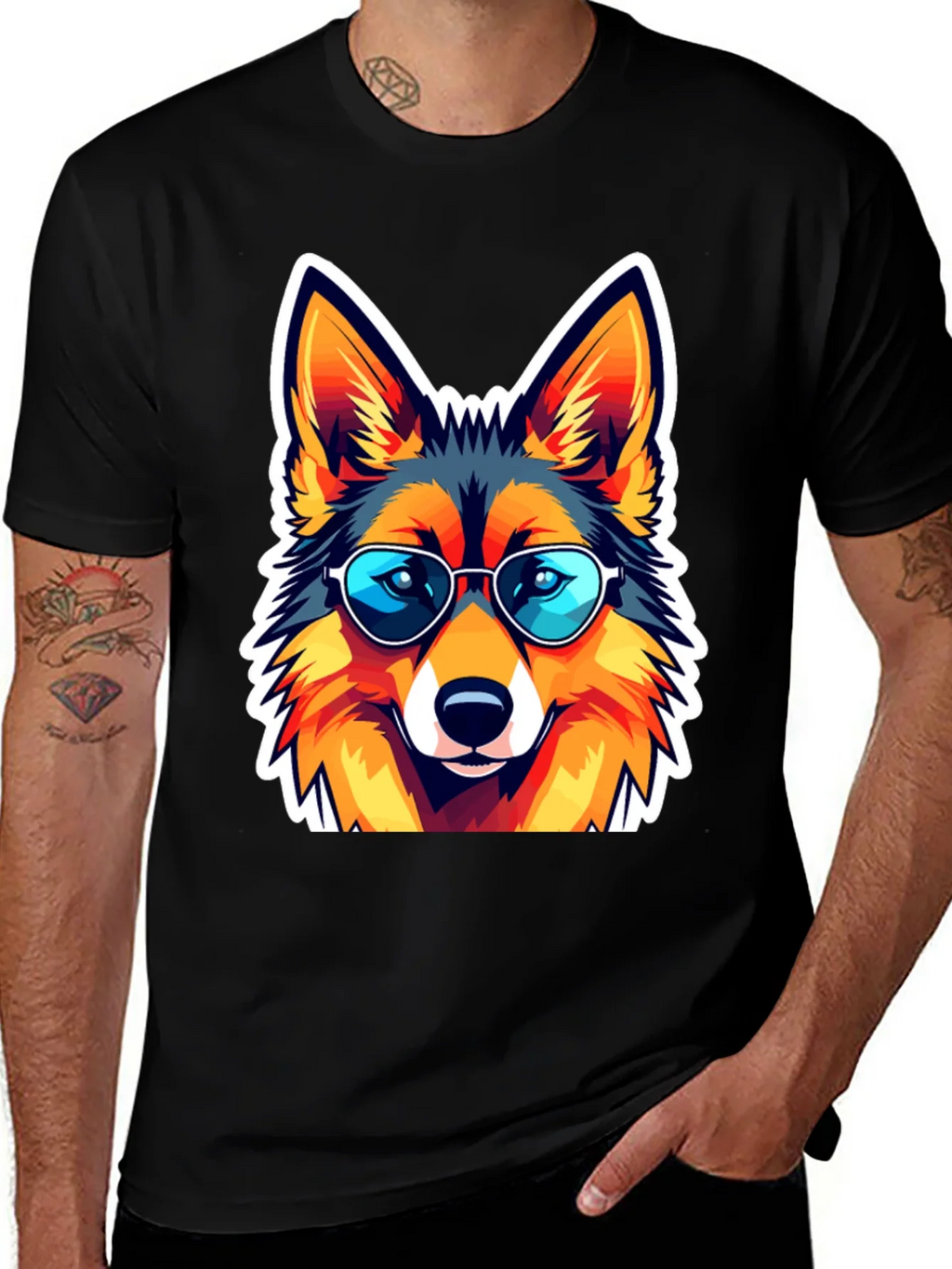 Cool Fox Graphic Tee - Unisex Black T-Shirt product image 1