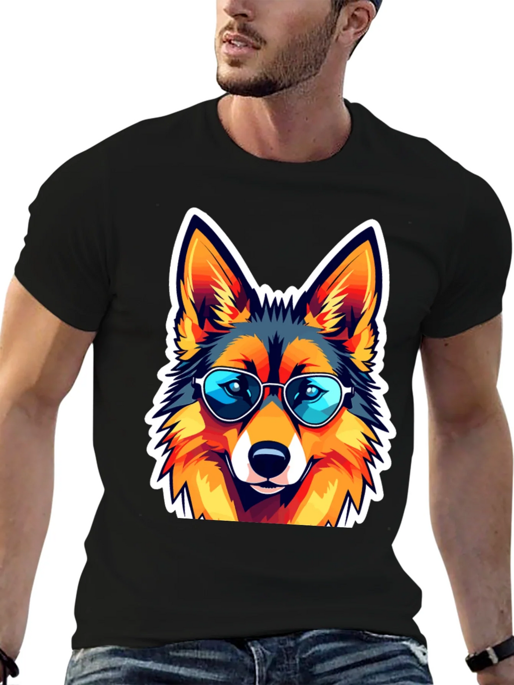 Cool Fox Graphic Tee - Unisex Black T-Shirt product image 6