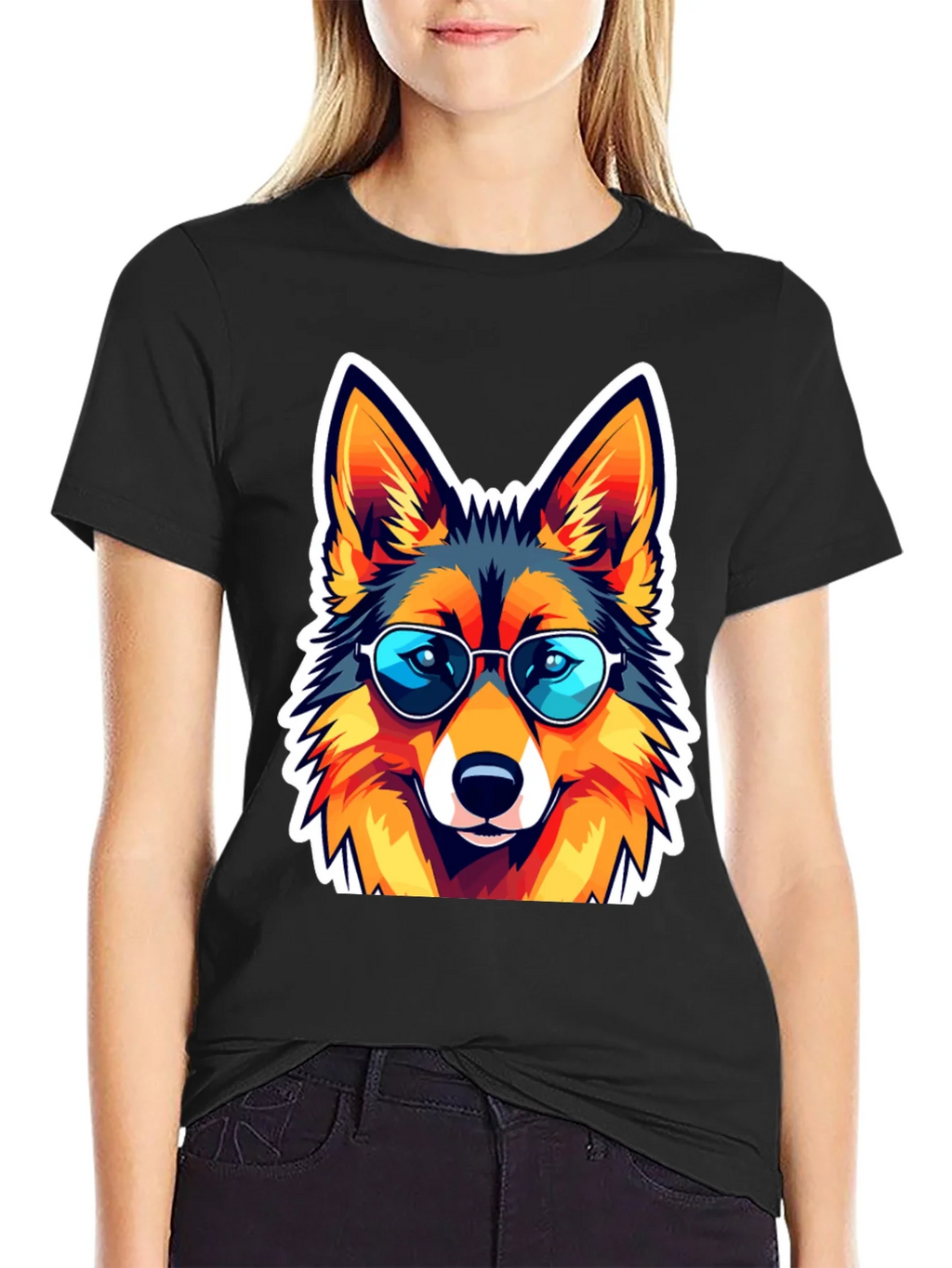 Cool Fox Graphic Tee - Unisex Black T-Shirt product image 2