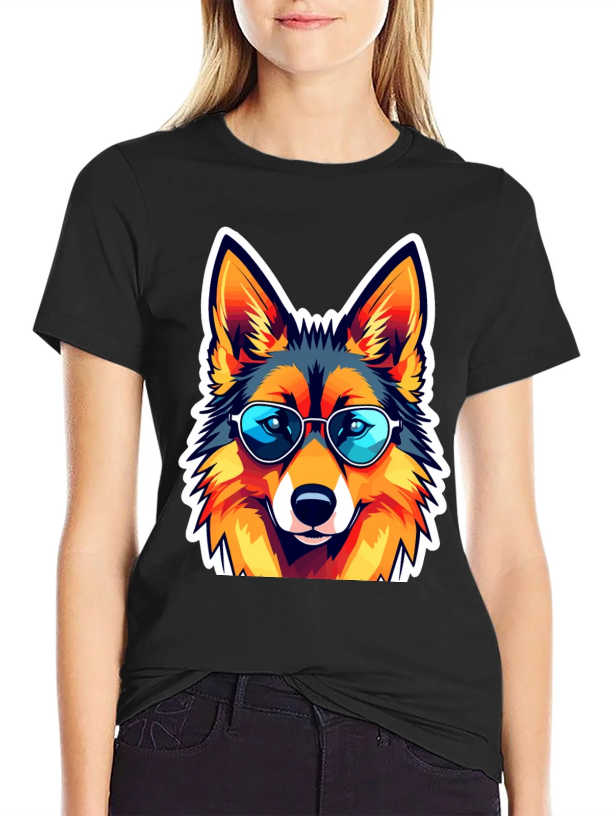 Cool Fox Graphic Tee - Unisex Black T-Shirt product image 2