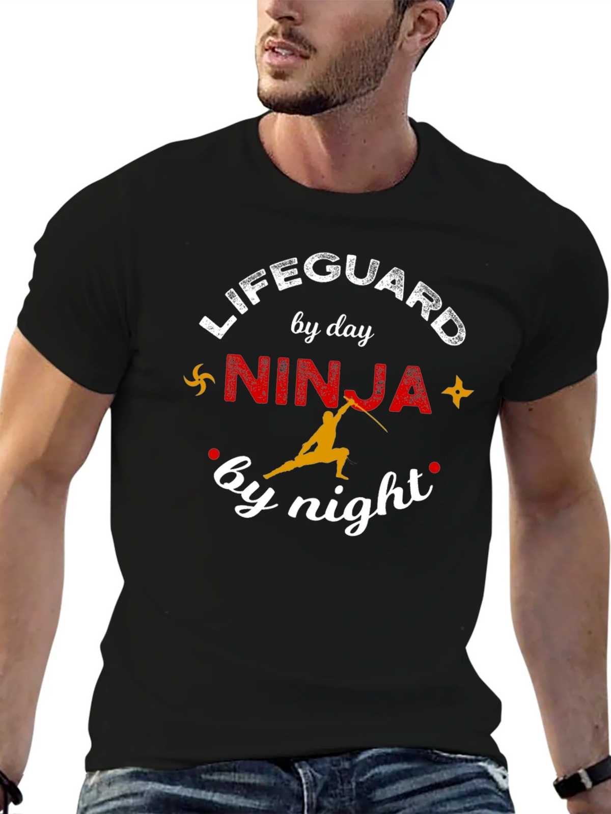 Lifeguard by Day Ninja by Night Graphic T-Shirt product image 6