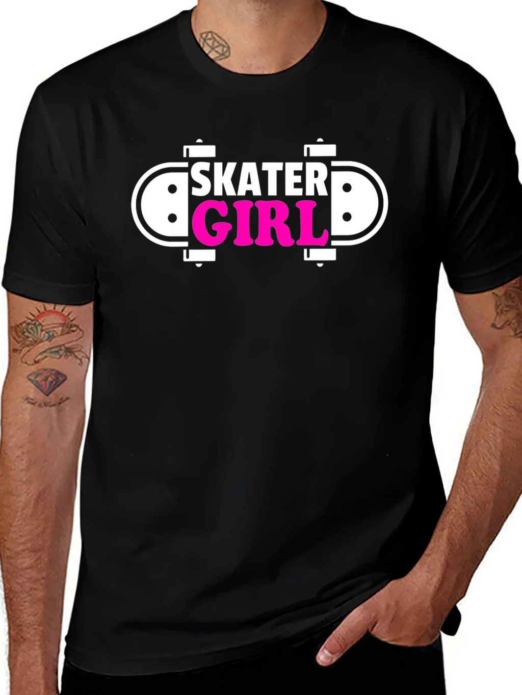 Skater Girl Black Graphic Tee product image 1