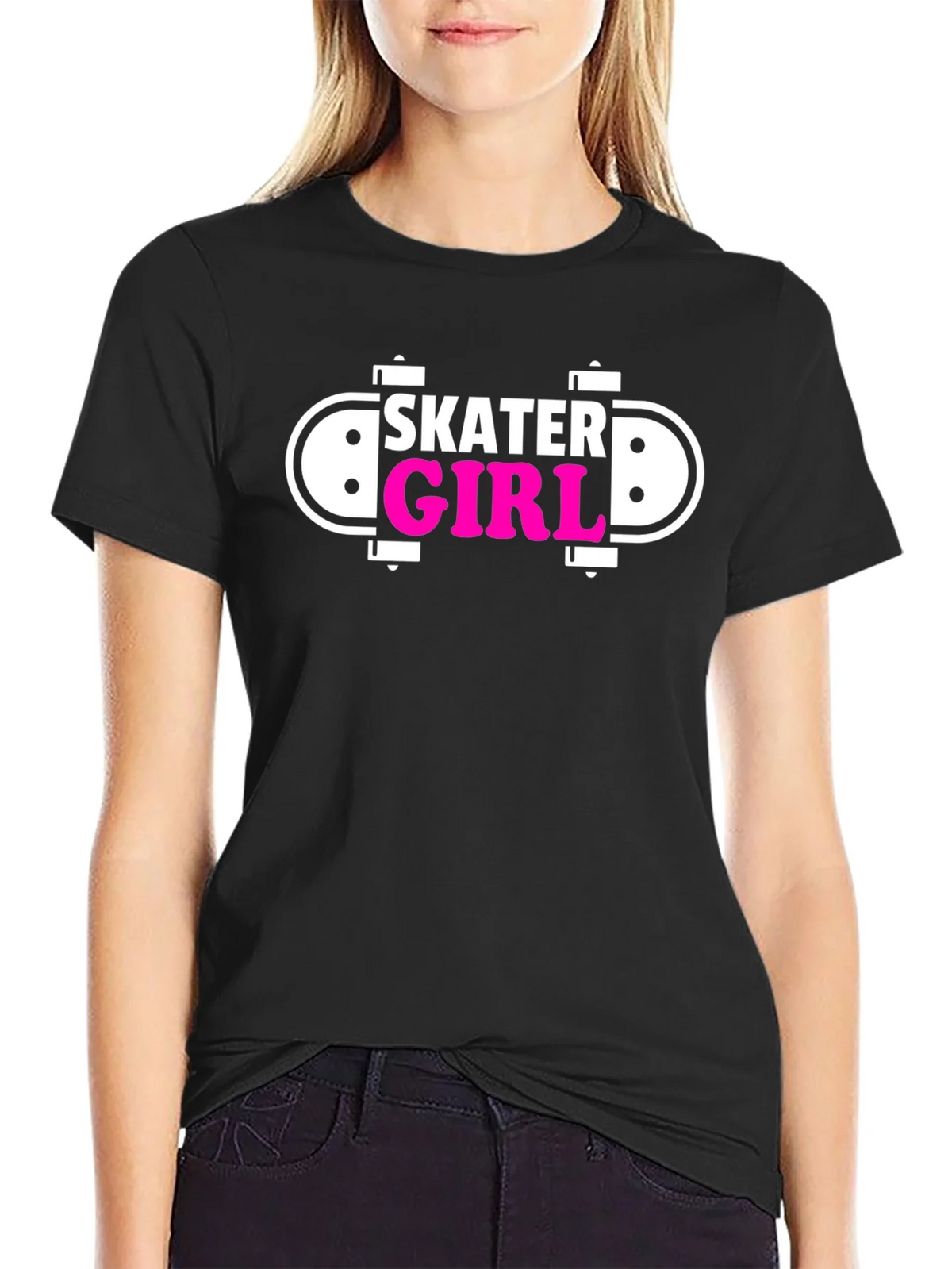 Skater Girl Black Graphic Tee product image 2