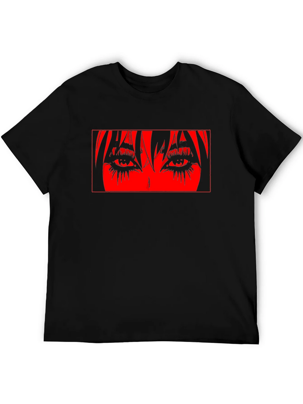 Anime Eyes Graphic Black T-Shirt product image 5