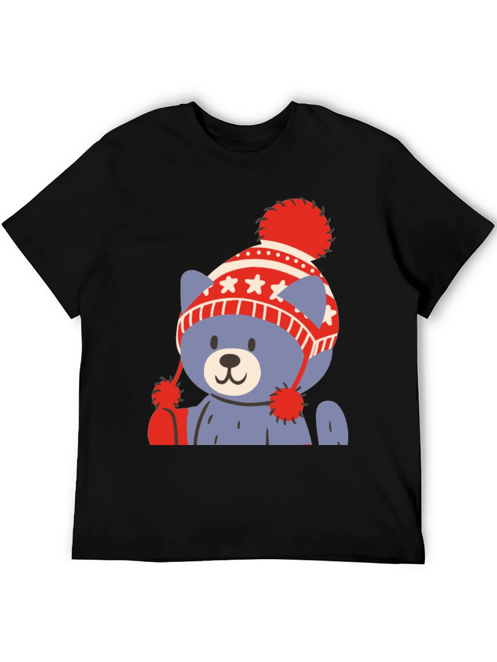 Cute Bear in Winter Hat Graphic Tee