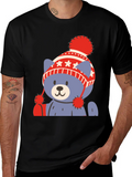 Cute Bear in Winter Hat Graphic Tee