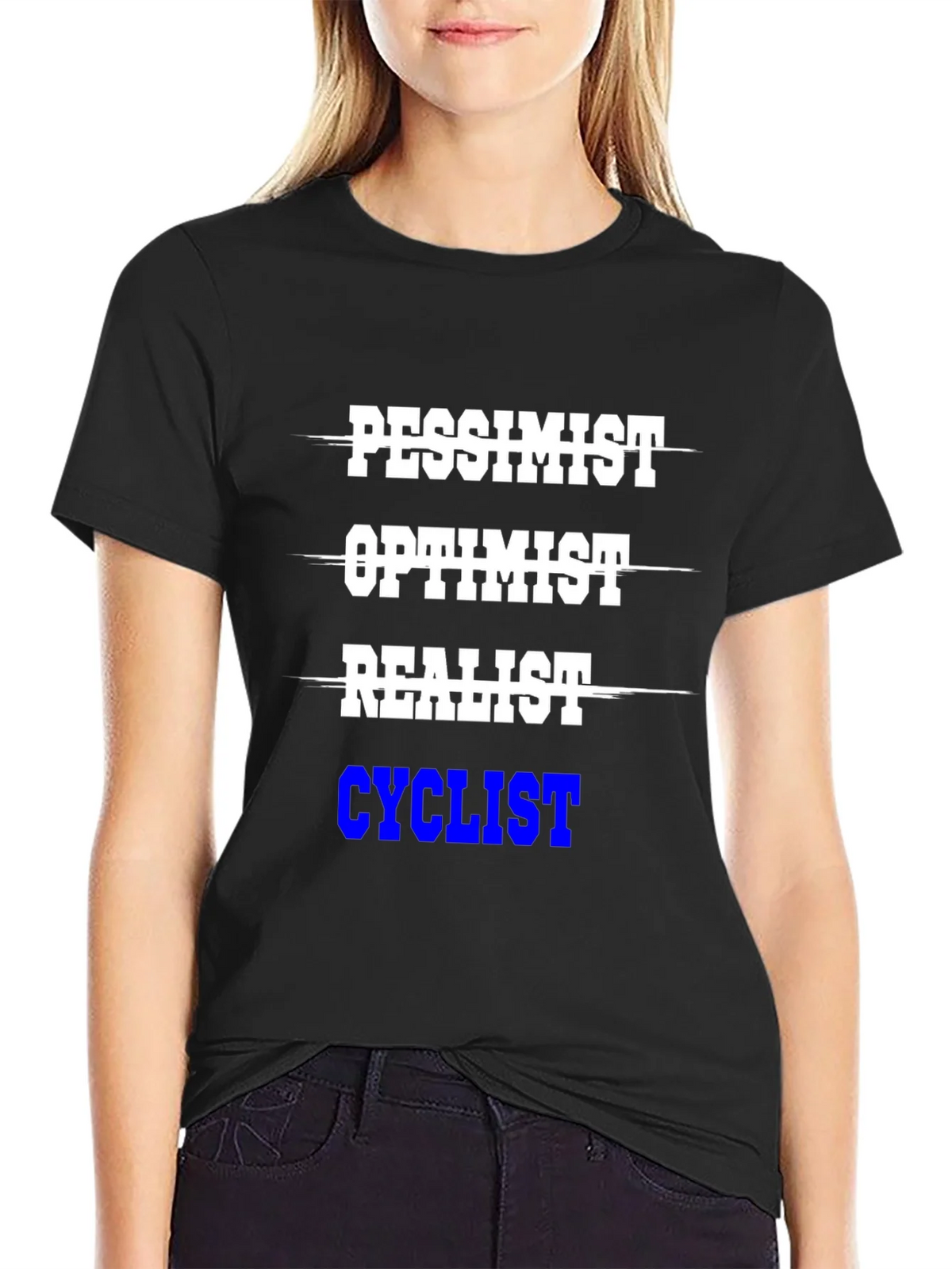 Cyclist T-Shirt - Pessimist Optimist Realist product image 2