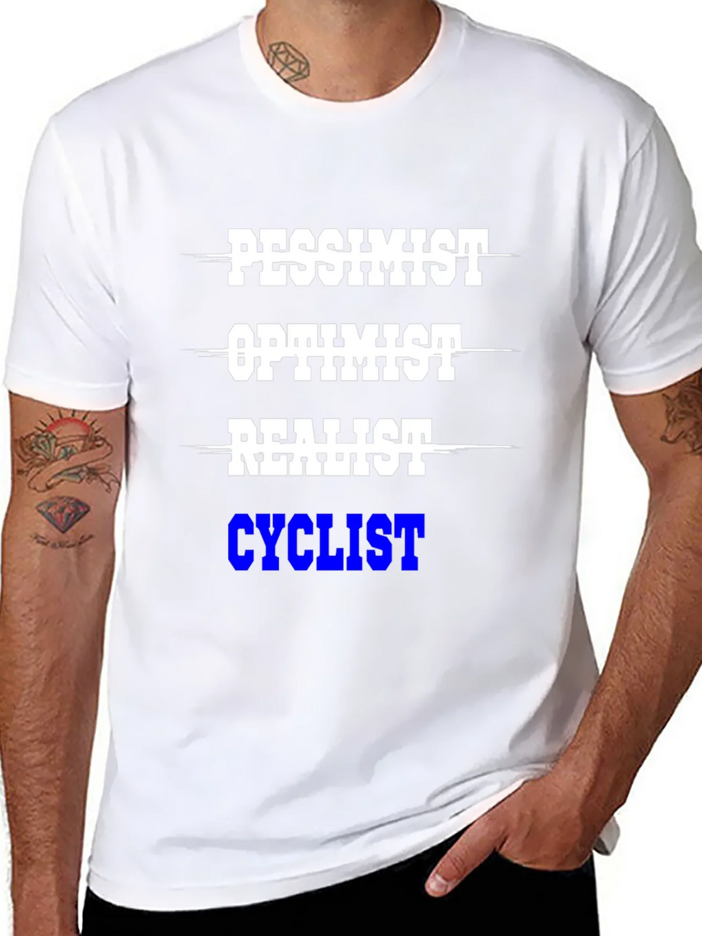 Cyclist T-Shirt - Pessimist Optimist Realist product image 7
