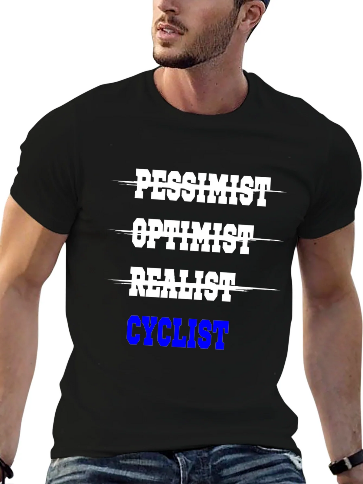 Cyclist T-Shirt - Pessimist Optimist Realist product image 6