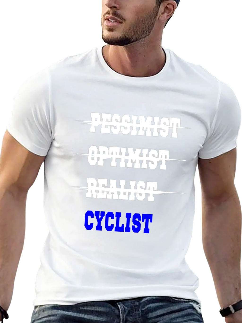 Cyclist T-Shirt - Pessimist Optimist Realist product image 12
