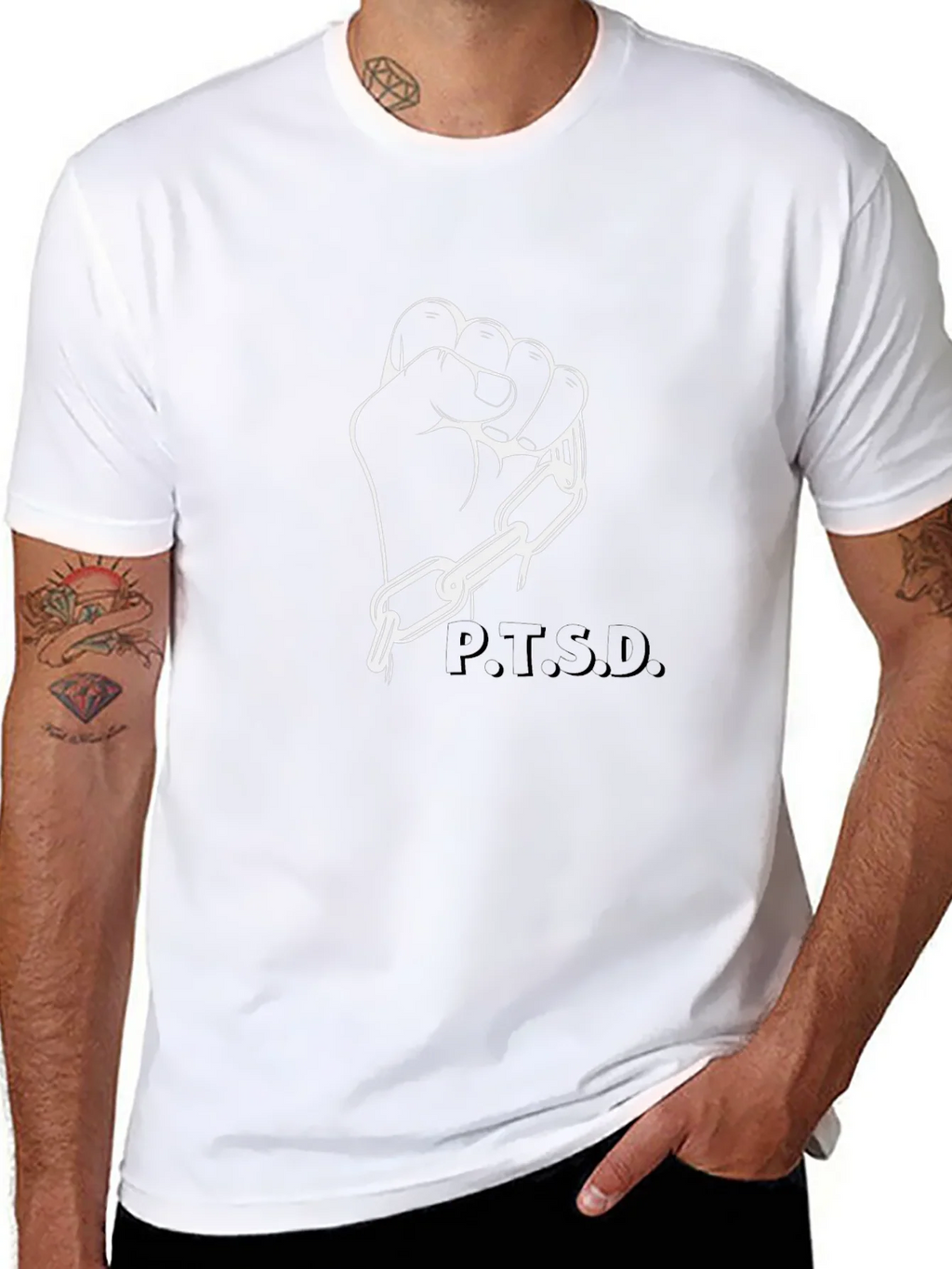 P.T.S.D. Awareness Graphic Tee - Black product image 7