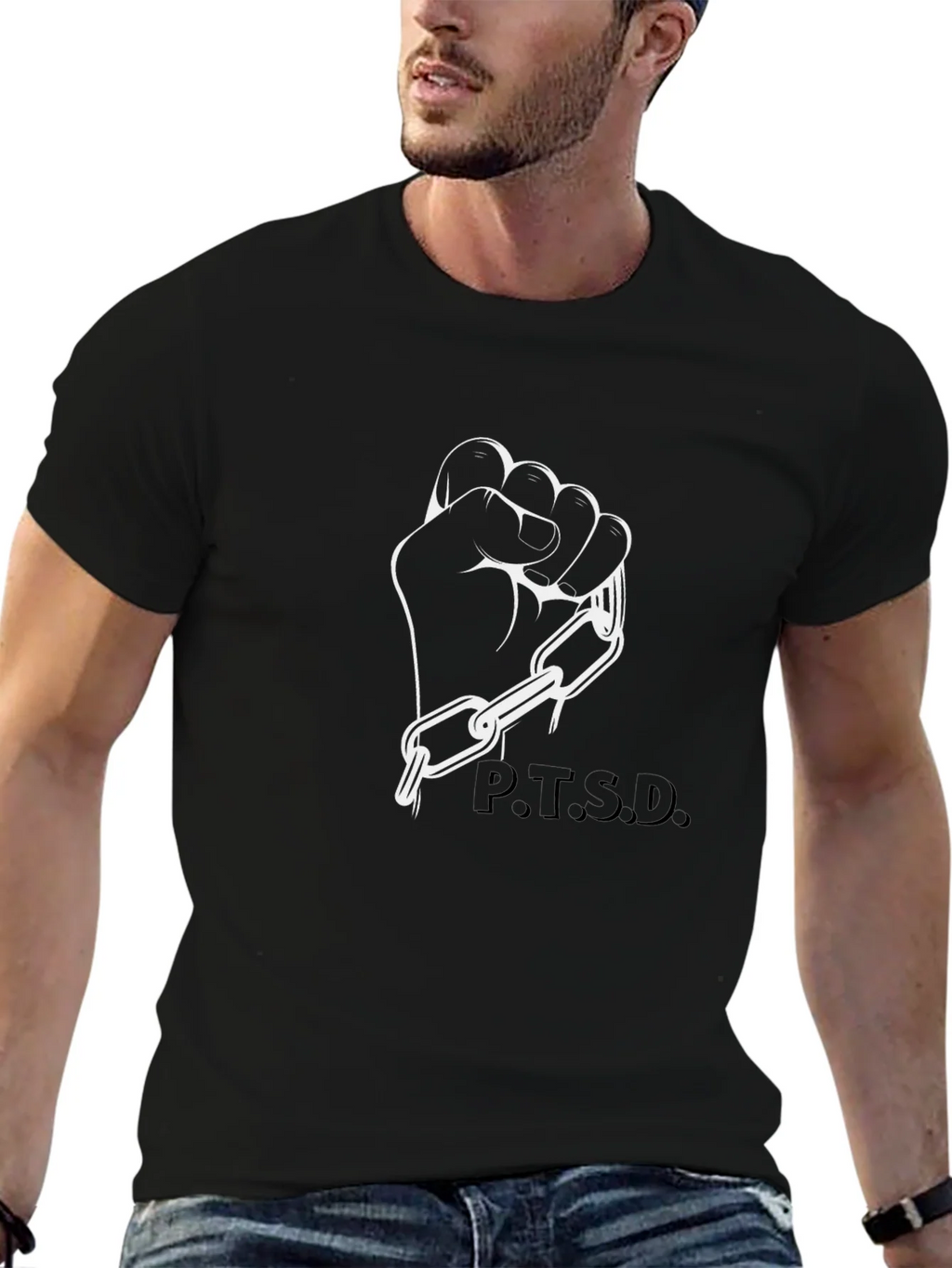P.T.S.D. Awareness Graphic Tee - Black product image 6