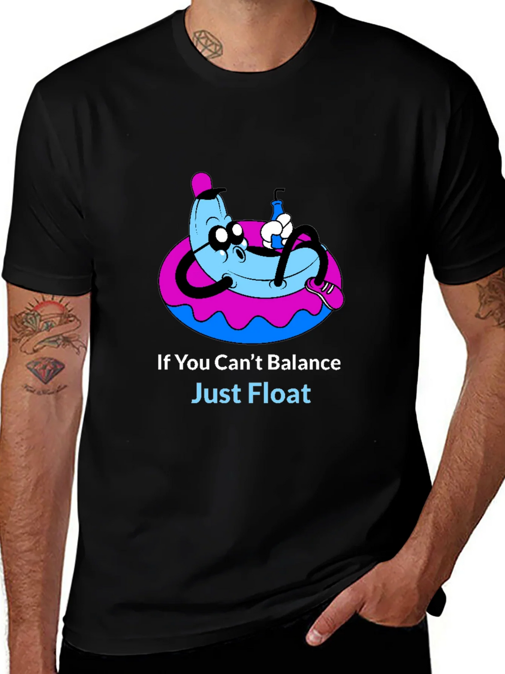 Funny Banana Float T-Shirt - Just Graphic Tee product image 1