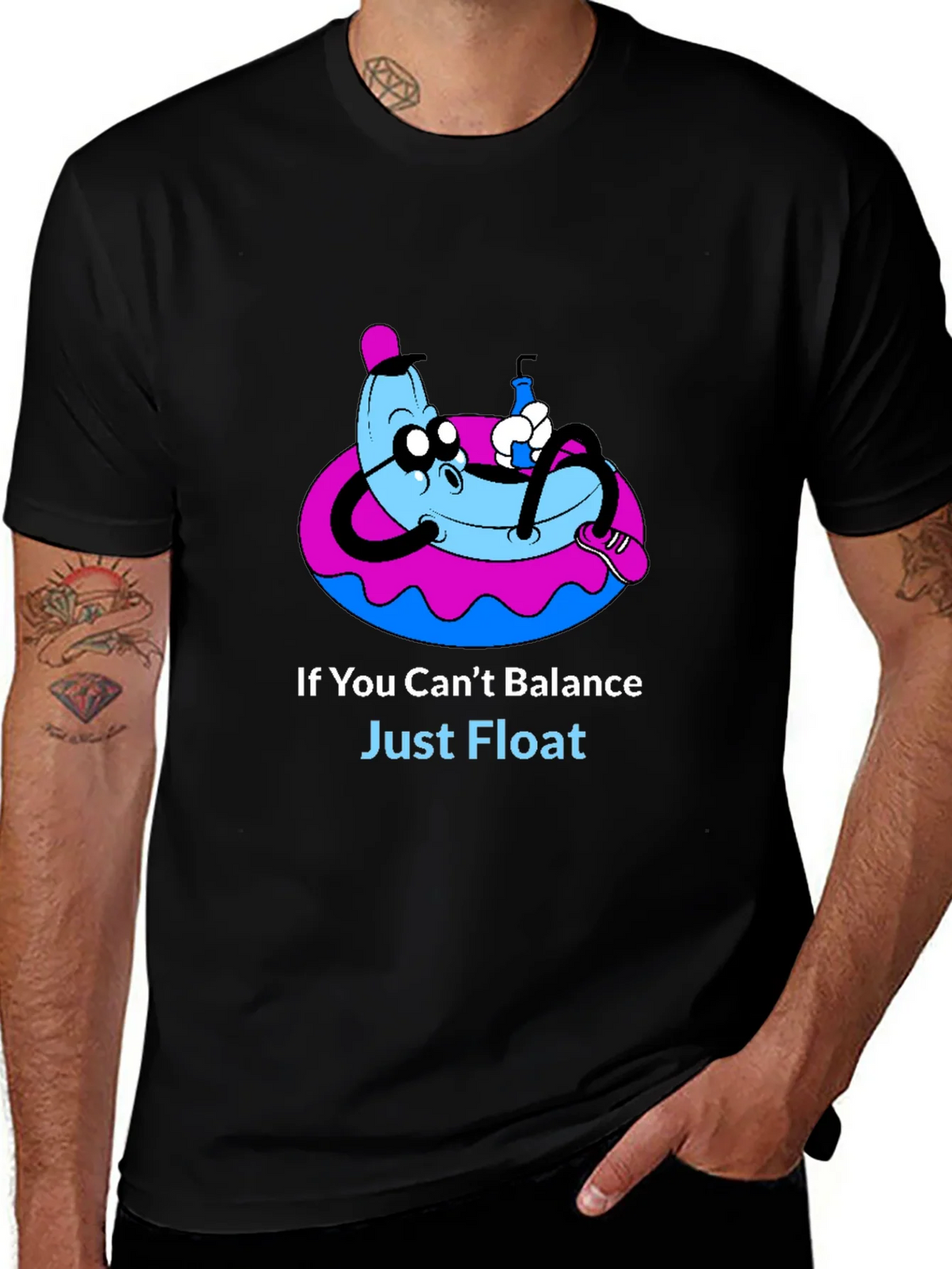 Funny Banana Float T-Shirt - Just Graphic Tee product image 1