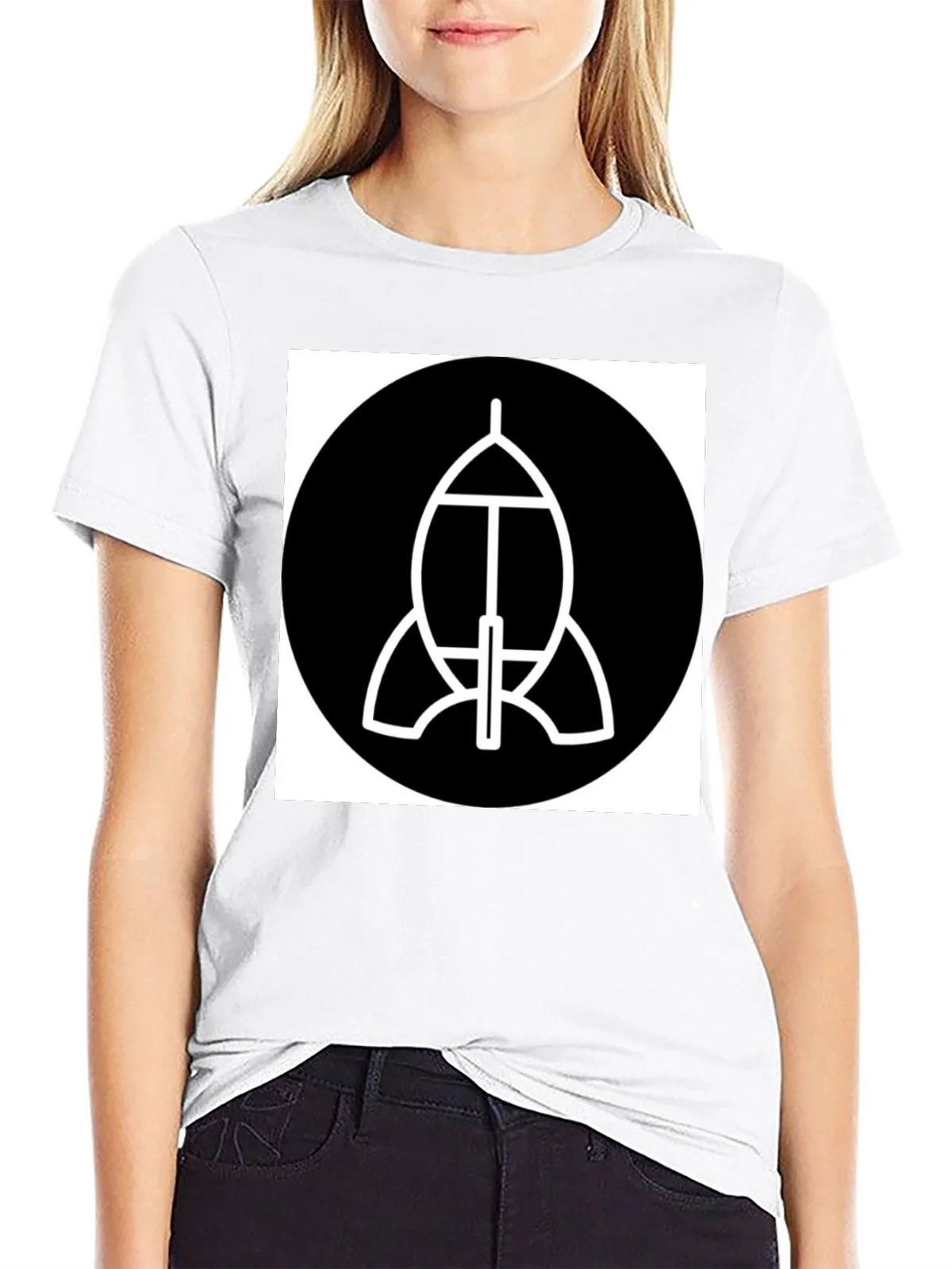 Abstract Spacecraft Graphic Black T-Shirt product image 8