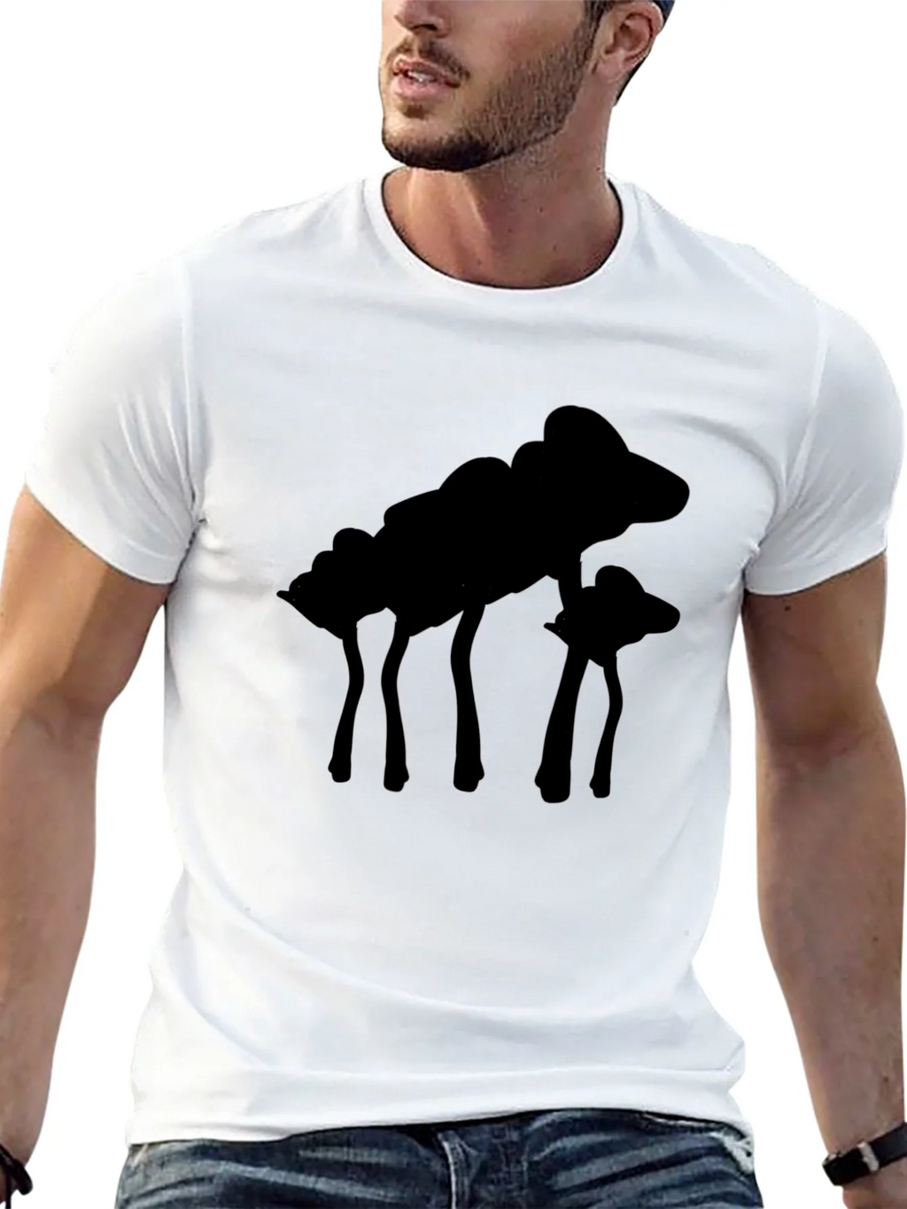 Silhouette Mushroom Graphic Black T-Shirt product image 12