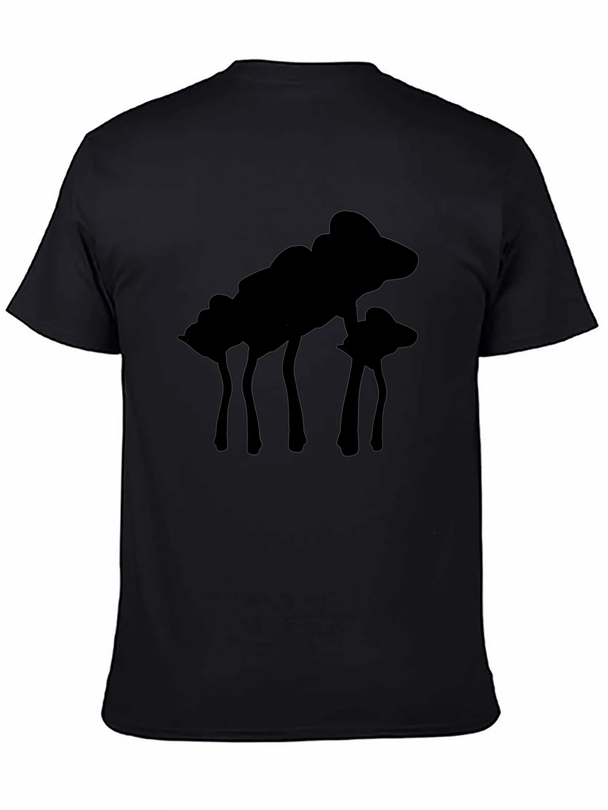 Silhouette Mushroom Graphic Black T-Shirt product image 4