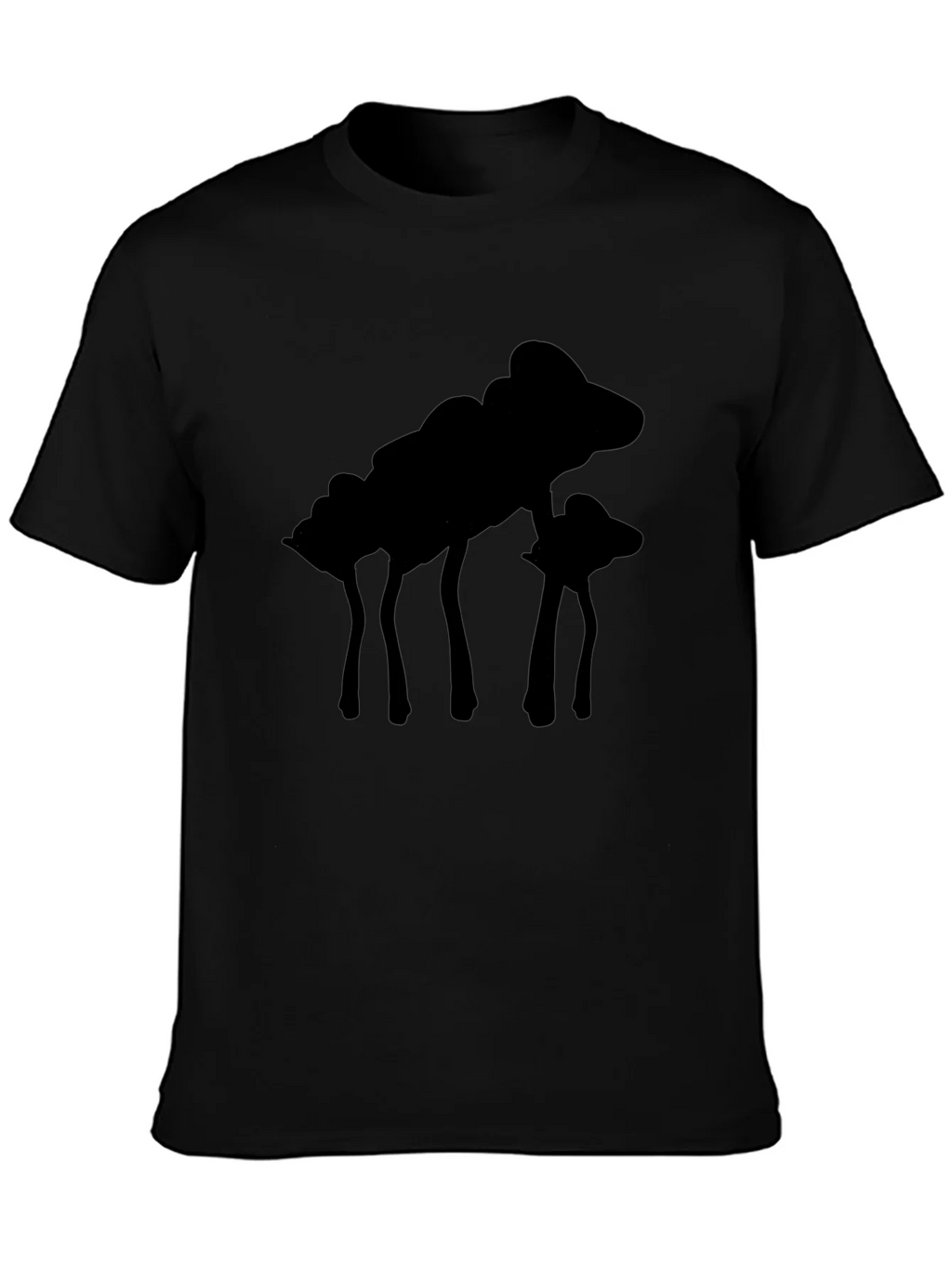 Silhouette Mushroom Graphic Black T-Shirt product image 3