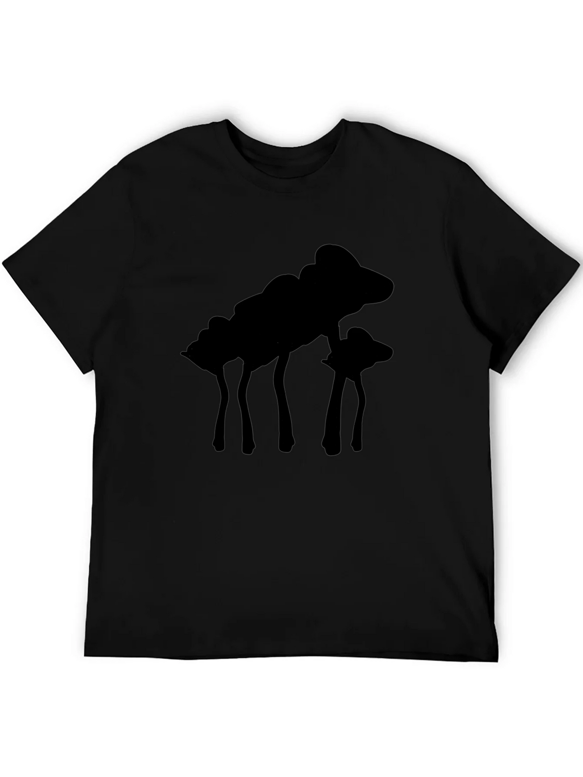 Silhouette Mushroom Graphic Black T-Shirt product image 5