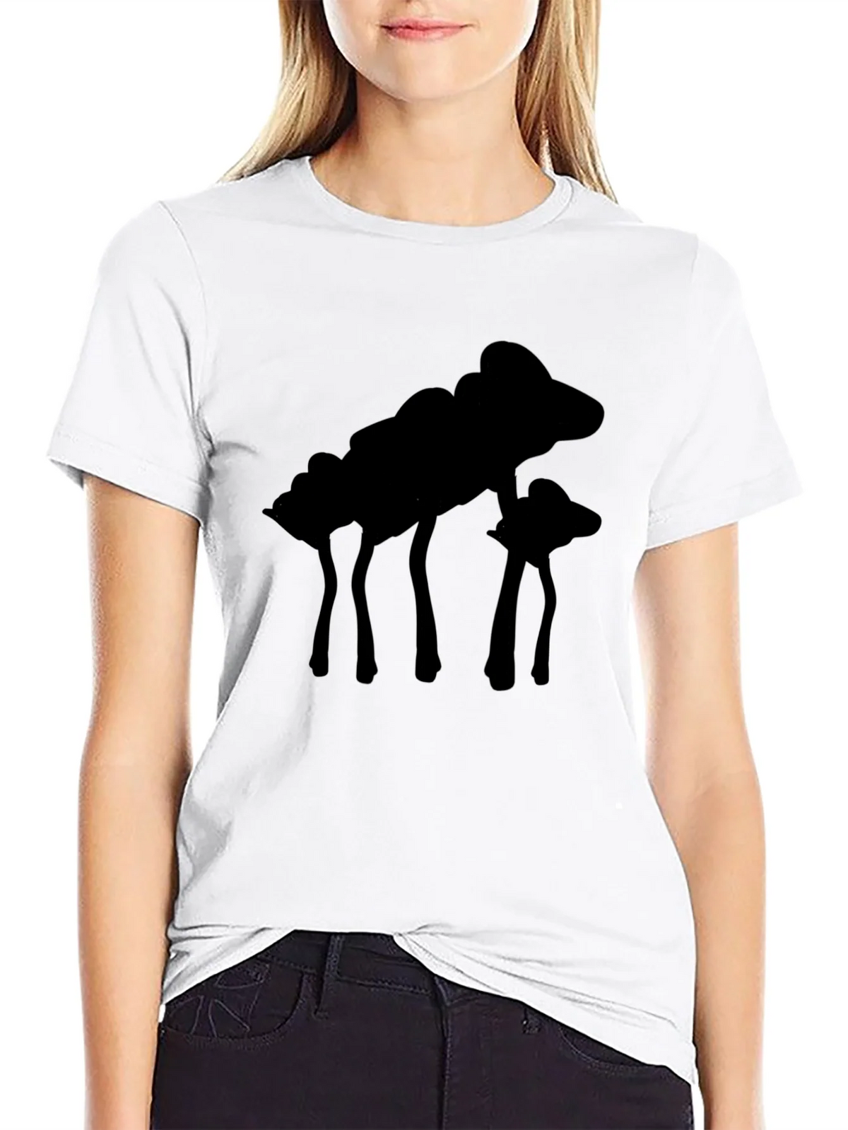 Silhouette Mushroom Graphic Black T-Shirt product image 8