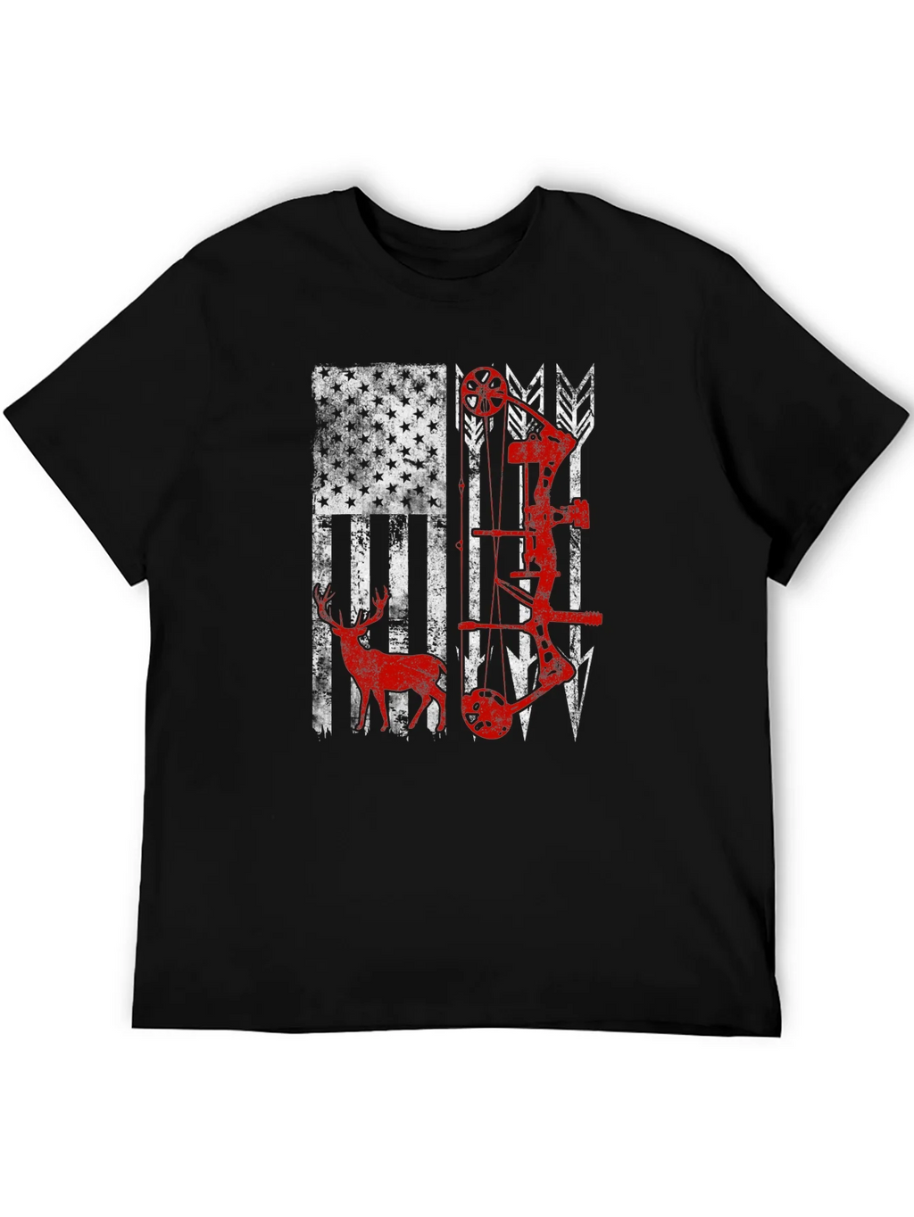 American Flag Deer & Bow Hunting T-Shirt product image 5