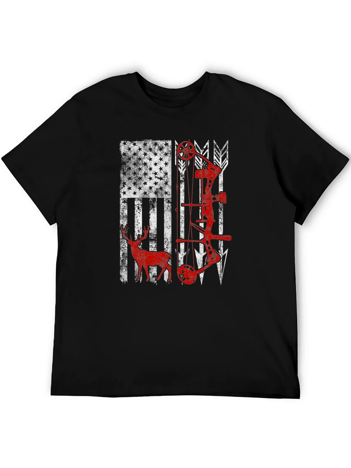 American Flag Deer & Bow Hunting T-Shirt product image 5