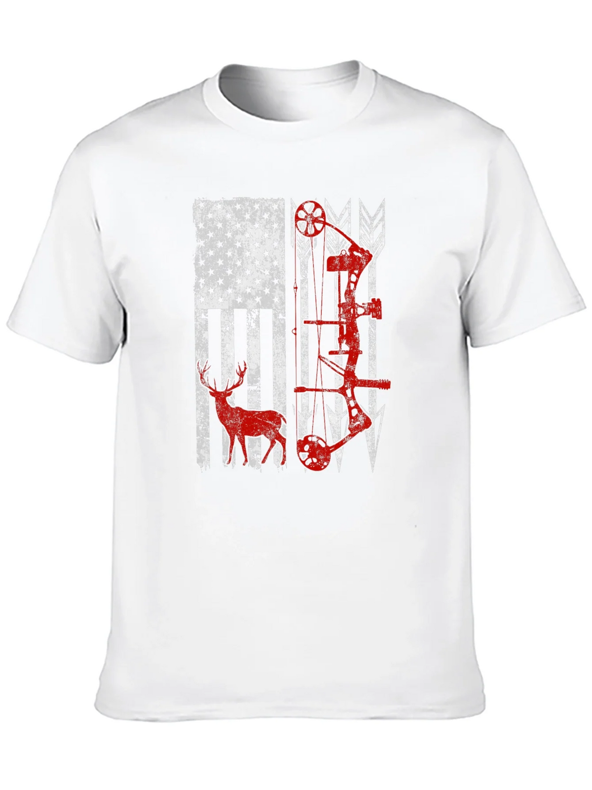 American Flag Deer & Bow Hunting T-Shirt product image 9