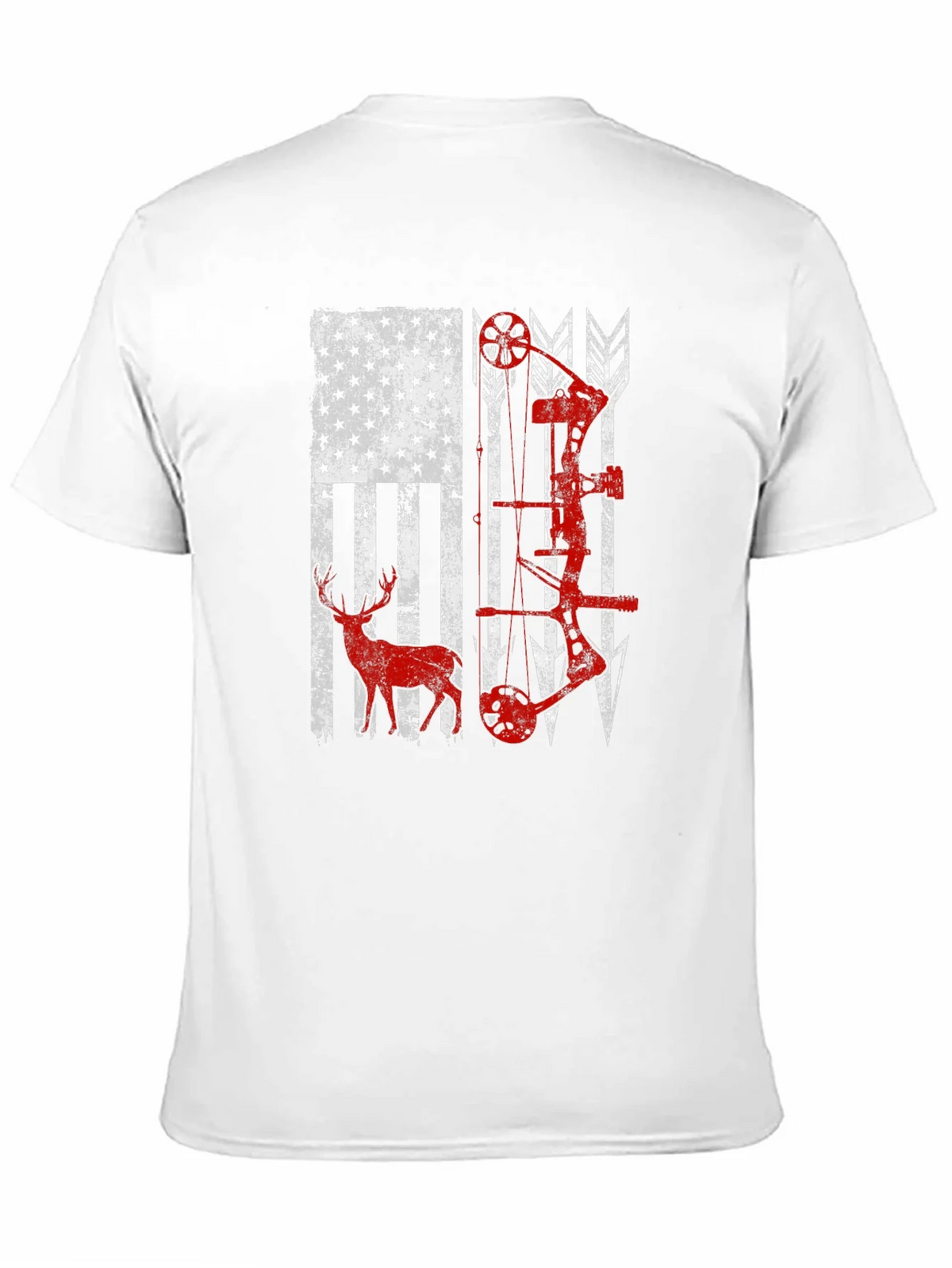 American Flag Deer & Bow Hunting T-Shirt product image 10