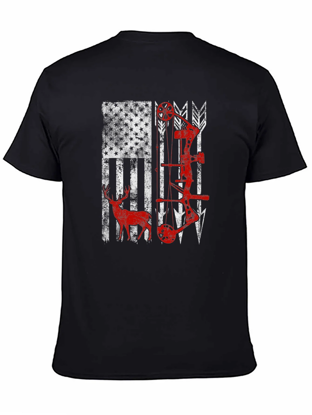 American Flag Deer & Bow Hunting T-Shirt product image 4